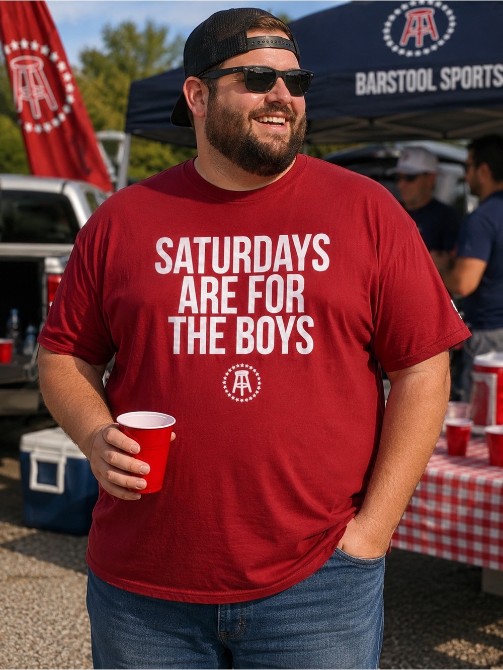 Barstool Sports Saturdays Are For The Boys SAFTB T-Shirt Red 3XL NWT
